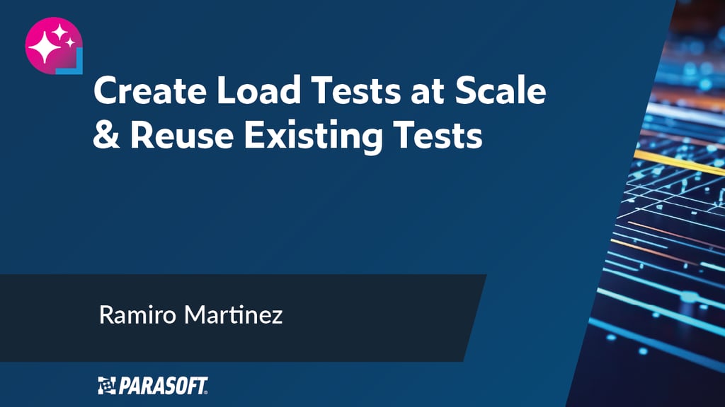 Cree pruebas de carga a escala y reutilice las pruebas existentes con el nombre del orador y la imagen abstracta a la derecha