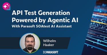 Génération de tests API optimisée par Agentic AI avec Parasoft SOAtest AI Assistant avec la photo de l'intervenant ci-dessous