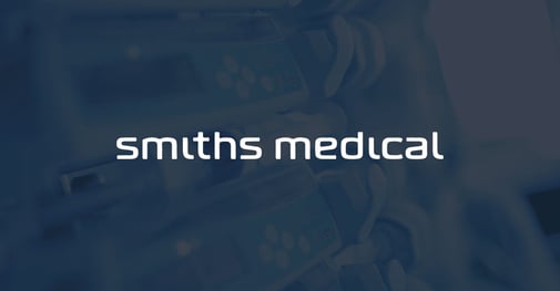 Close up image of infusion pump medical devices with Smiths Medical logo overlay.