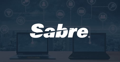 Image of two personal computers with Sabre logo overlay.