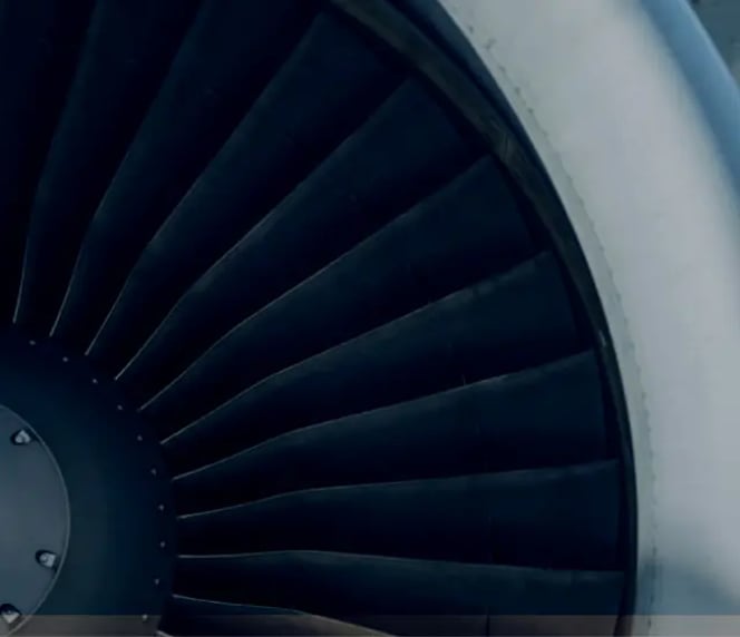 closeup shot of jet engine