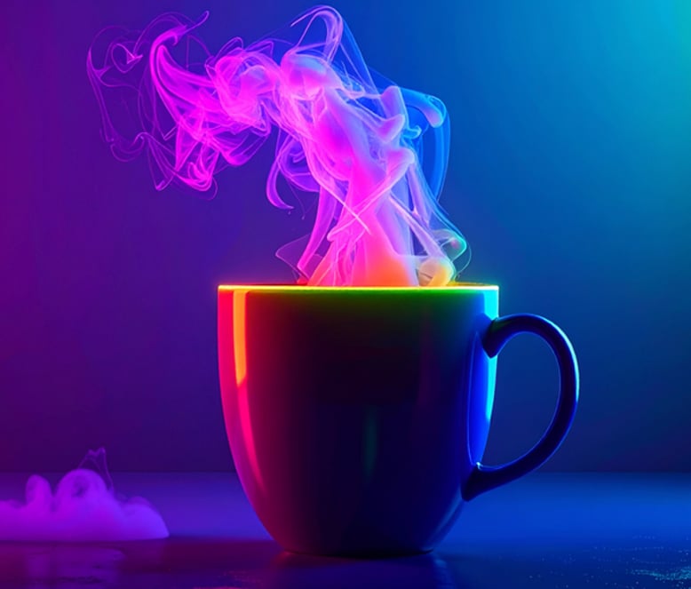 Image of a cup of coffee with steam rising from it