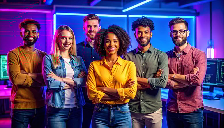 Casually dressed developers