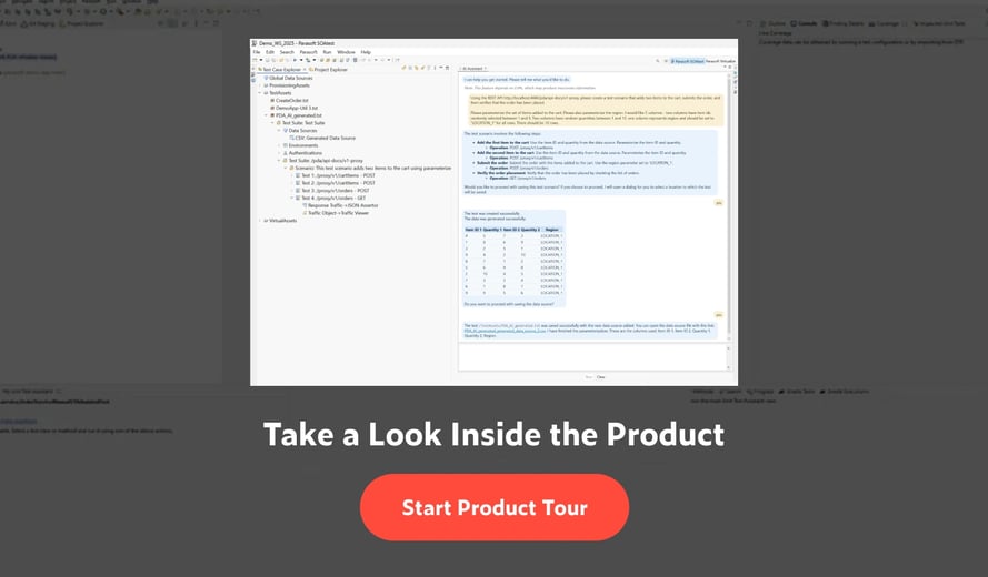 Screenshot of Parasoft SOAtest product tour