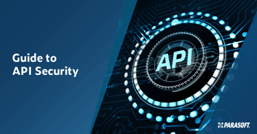 Guide to API Security and graphic of the word API with a connectivity overlay on top on right