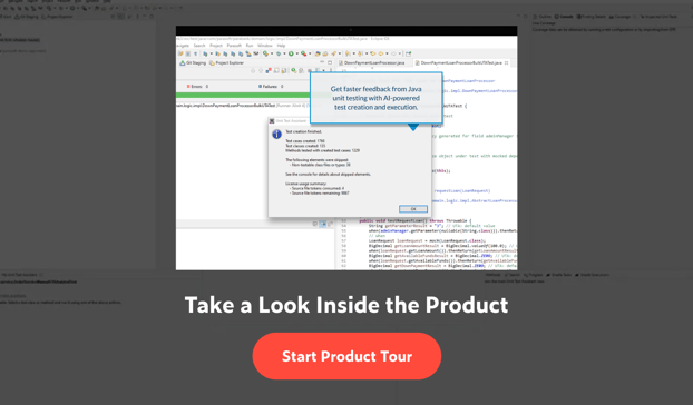 Screenshot of Parasoft Jtest product tour