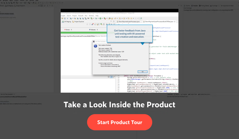 Screenshot der Parasoft Jtest-Produkttour